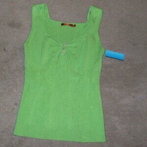 Belldini Women's sleeveless fancy  green sweater - SM